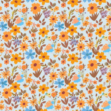 Yapraklı çiçek deseni. Çiçek buketleri çiçek kompozisyonları. Çiçek deseni.