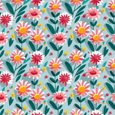 Yapraklı çiçek deseni. Çiçek buketleri çiçek kompozisyonları. Çiçek deseni.