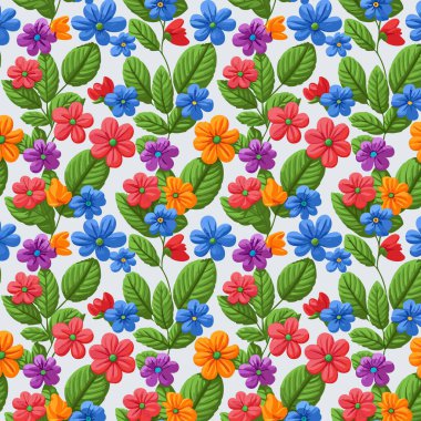 Desen sanat tasarımı. Yapraklı çiçek desenli çiçek buketleri çiçek kompozisyonları. Çiçek deseni