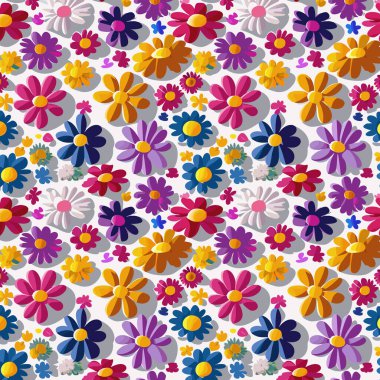 Desen sanat tasarımı. Yapraklı çiçek desenli çiçek buketleri çiçek kompozisyonları. Çiçek deseni