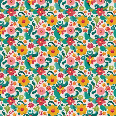 Desen sanat tasarımı. Yapraklı çiçek desenli çiçek buketleri çiçek kompozisyonları. Çiçek deseni