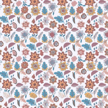 Desen sanat tasarımı. Yapraklı çiçek desenli çiçek buketleri çiçek kompozisyonları. Çiçek deseni