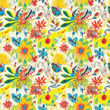 Desen sanat tasarımı. Yapraklı çiçek desenli çiçek buketleri çiçek kompozisyonları. Çiçek deseni