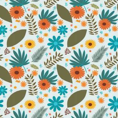 Desen sanat tasarımı. Yapraklı çiçek desenli çiçek buketleri çiçek kompozisyonları. Çiçek deseni