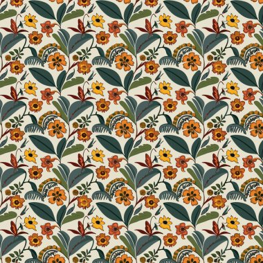 Desen sanat tasarımı. Yapraklı çiçek desenli çiçek buketleri çiçek kompozisyonları. Çiçek deseni