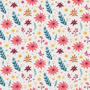 Desen sanat tasarımı. Yapraklı çiçek desenli çiçek buketleri çiçek kompozisyonları. Çiçek deseni