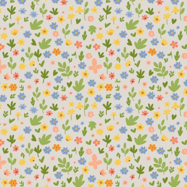 Desen sanat tasarımı. Yapraklı çiçek desenli çiçek buketleri çiçek kompozisyonları. Çiçek deseni