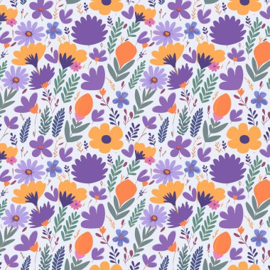 Desen sanat tasarımı. Yapraklı çiçek desenli çiçek buketleri çiçek kompozisyonları. Çiçek deseni