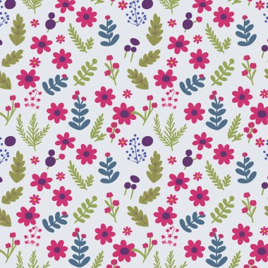 Desen sanat tasarımı. Yapraklı çiçek desenli çiçek buketleri çiçek kompozisyonları. Çiçek deseni