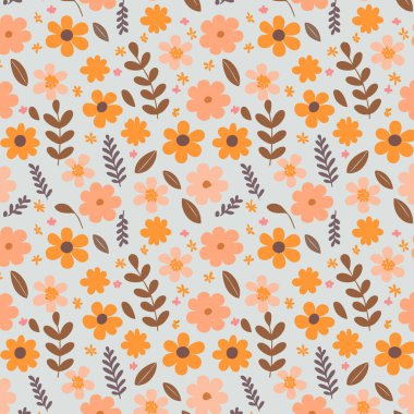 Desen sanat tasarımı. Yapraklı çiçek desenli çiçek buketleri çiçek kompozisyonları. Çiçek deseni