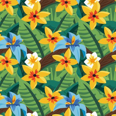 Desen sanat tasarımı. Yapraklı çiçek desenli çiçek buketleri çiçek kompozisyonları. Çiçek deseni