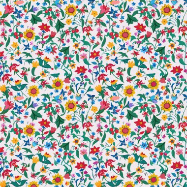 Desen sanat tasarımı. Yapraklı çiçek desenli çiçek buketleri çiçek kompozisyonları. Çiçek deseni