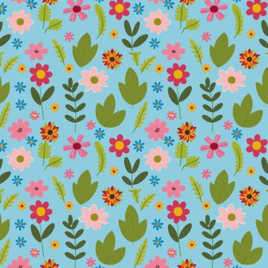 Desen sanat tasarımı. Yapraklı çiçek desenli çiçek buketleri çiçek kompozisyonları. Çiçek deseni