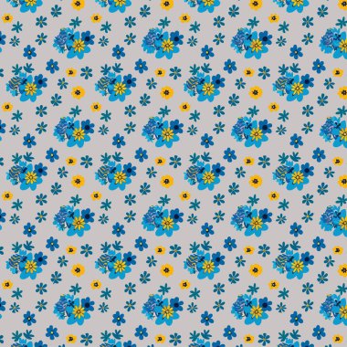 Desen sanat tasarımı. Yapraklı çiçek desenli çiçek buketleri çiçek kompozisyonları. Çiçek deseni