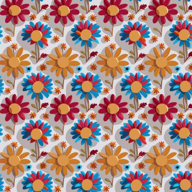 Kumaş, tişört ve yastık kılıfı için çiçek desenli tasarım. Yapraklı çiçek deseni. Çiçek buketleri çiçek kompozisyonları. Çiçek deseni