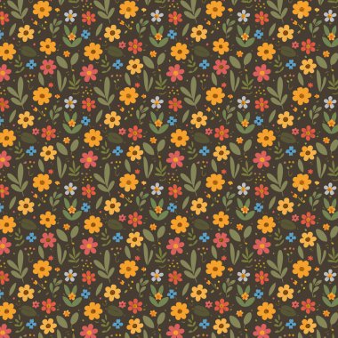 Kumaş, tişört ve yastık kılıfı için çiçek desenli tasarım. Yapraklı çiçek deseni. Çiçek buketleri çiçek kompozisyonları. Çiçek deseni