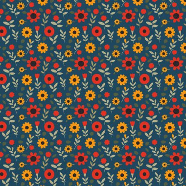 Kumaş, tişört ve yastık kılıfı için çiçek desenli tasarım. Yapraklı çiçek deseni. Çiçek buketleri çiçek kompozisyonları. Çiçek deseni