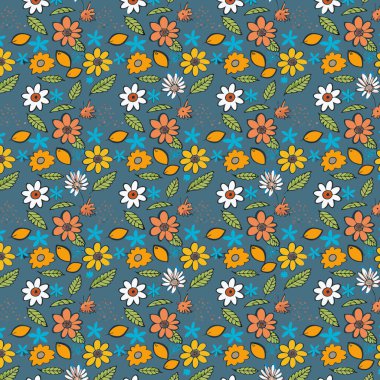 Kumaş, tişört ve yastık kılıfı için çiçek desenli tasarım. Yapraklı çiçek deseni. Çiçek buketleri çiçek kompozisyonları. Çiçek deseni