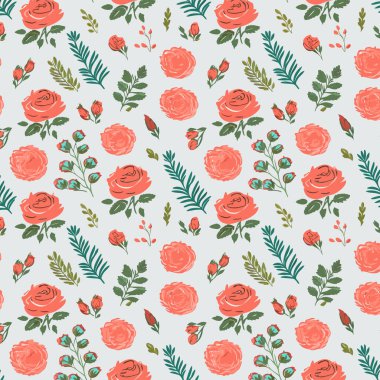 Kumaş, tişört ve yastık kılıfı için çiçek desenli tasarım. Yapraklı çiçek deseni. Çiçek buketleri çiçek kompozisyonları. Çiçek deseni