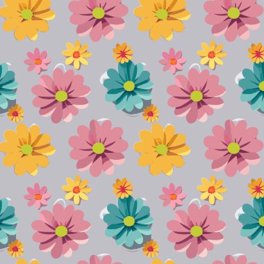 Kumaş, tişört ve yastık kılıfı için çiçek desenli tasarım. Yapraklı çiçek deseni. Çiçek buketleri çiçek kompozisyonları. Çiçek deseni