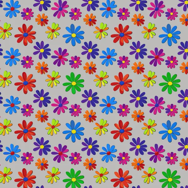 Blumenmuster Für Stoff Shirt Kissenbezug Blütenmuster Mit Blättern Blumensträuße Blumenkompositionen — Stockfoto