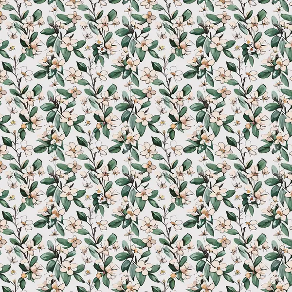 Florals Σχέδιο Μοτίβο Για Ύφασμα Πουκάμισο Μαξιλαροθήκη Μοτίβο Λουλουδιών Φύλλα — Φωτογραφία Αρχείου