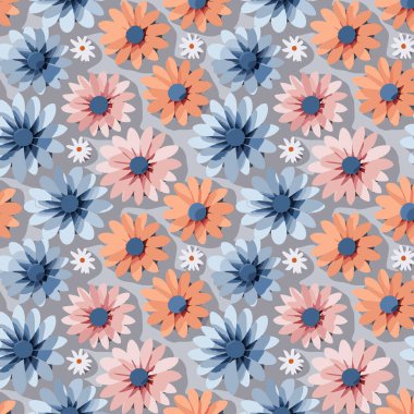 Kumaş, tişört ve yastık kılıfı için çiçek desenli tasarım. Yapraklı çiçek deseni. Çiçek buketleri çiçek kompozisyonları. Çiçek deseni