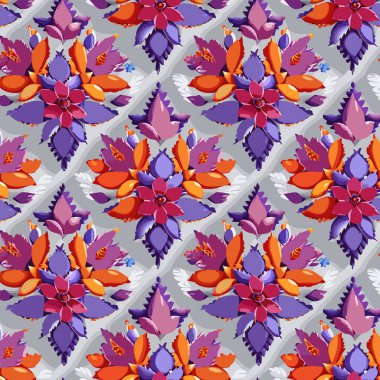 Kumaş, tişört ve yastık kılıfı için çiçek desenli tasarım. Yapraklı çiçek deseni. Çiçek buketleri çiçek kompozisyonları. Çiçek deseni