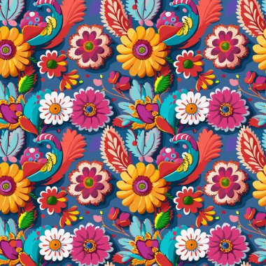 Kumaş, tişört ve yastık kılıfı için çiçek desenli tasarım. Yapraklı çiçek deseni. Çiçek buketleri çiçek kompozisyonları. Çiçek deseni