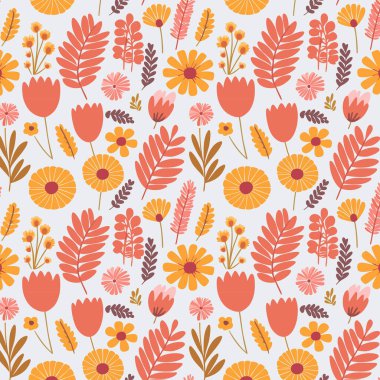 Kumaş, tişört ve yastık kılıfı için çiçek desenli tasarım. Yapraklı çiçek deseni. Çiçek buketleri çiçek kompozisyonları. Çiçek deseni