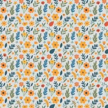 Kumaş, tişört ve yastık kılıfı için çiçek desenli tasarım. Yapraklı çiçek deseni. Çiçek buketleri çiçek kompozisyonları. Çiçek deseni