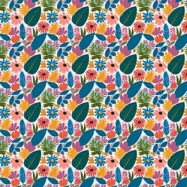 Desen sanat tasarımı. Yapraklı çiçek deseni. Çiçek buketleri. Çiçek kompozisyonları. Çiçek deseni