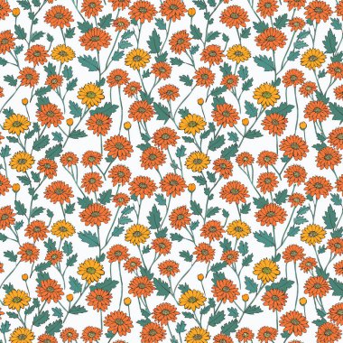 Desen sanat tasarımı. Yapraklı çiçek deseni. Çiçek buketleri. Çiçek kompozisyonları. Çiçek deseni