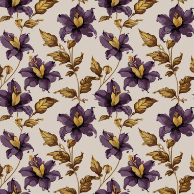 Yapraklı çiçek deseni. Çiçek buketleri çiçek kompozisyonları. Çiçek deseni