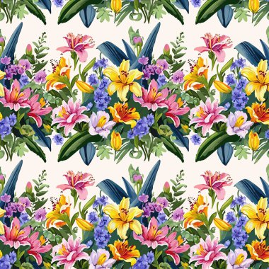 Yapraklı çiçek deseni. Çiçek buketleri çiçek kompozisyonları. Çiçek deseni