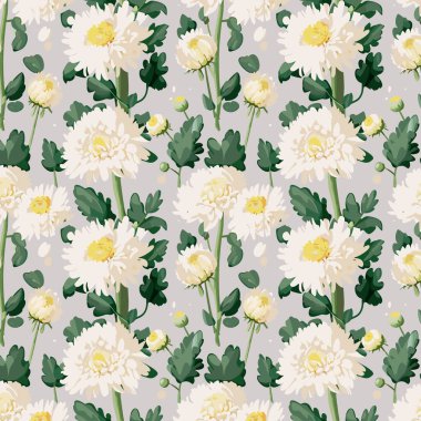 Yapraklı çiçek deseni. Çiçek buketleri çiçek kompozisyonları. Çiçek deseni