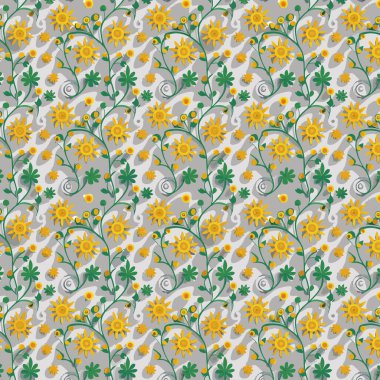 Desen sanat tasarımı. Yapraklı çiçek deseni. Çiçek buketleri. Çiçek kompozisyonları. Çiçek deseni