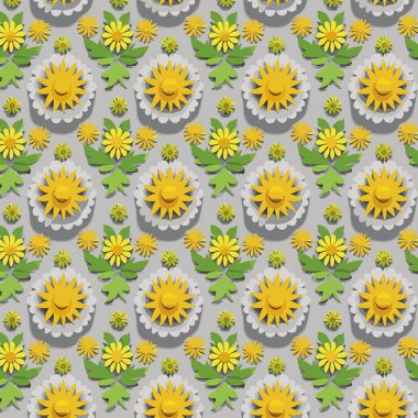 Desen sanat tasarımı. Yapraklı çiçek deseni. Çiçek buketleri. Çiçek kompozisyonları. Çiçek deseni