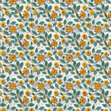 Yapraklı çiçek deseni. Çiçek buketleri çiçek kompozisyonları. Çiçek deseni