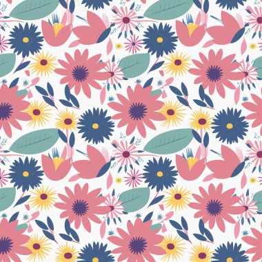 Desen sanat tasarımı. Yapraklı çiçek deseni. Çiçek buketleri. Çiçek kompozisyonları. Çiçek deseni