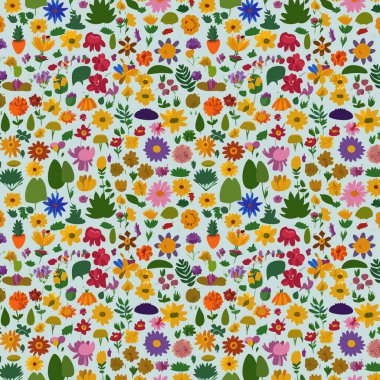 Desen sanat tasarımı. Yapraklı çiçek deseni. Çiçek buketleri. Çiçek kompozisyonları. Çiçek deseni