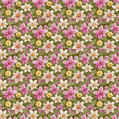 Yapraklı çiçek deseni. Çiçek buketleri çiçek kompozisyonları. Çiçek deseni