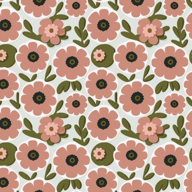 Yapraklı çiçek deseni. Çiçek buketleri çiçek kompozisyonları. Çiçek deseni