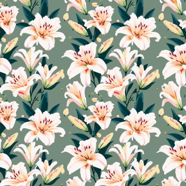 Yapraklı çiçek deseni. Çiçek buketleri çiçek kompozisyonları. Çiçek deseni