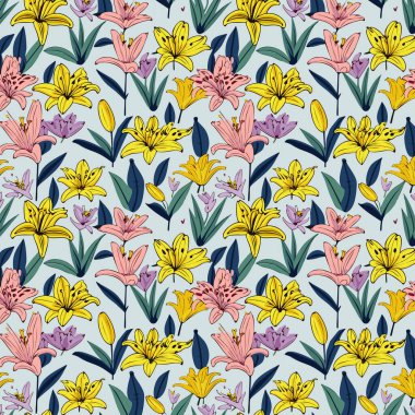 Yapraklı çiçek deseni. Çiçek buketleri çiçek kompozisyonları. Çiçek deseni