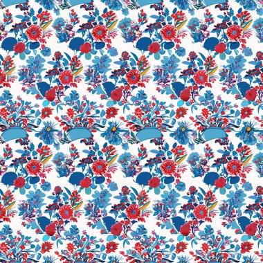 Desen sanat tasarımı. Yapraklı çiçek deseni. Çiçek buketleri. Çiçek kompozisyonları. Çiçek deseni