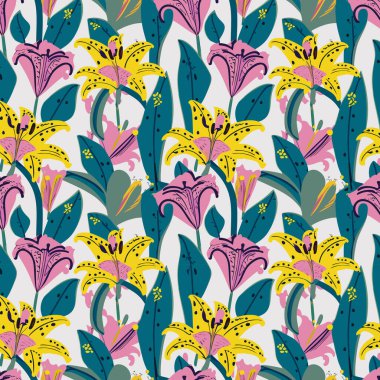 Yapraklı çiçek deseni. Çiçek buketleri çiçek kompozisyonları. Çiçek deseni