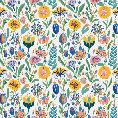 Desen sanat tasarımı. Yapraklı çiçek deseni. Çiçek buketleri. Çiçek kompozisyonları. Çiçek deseni