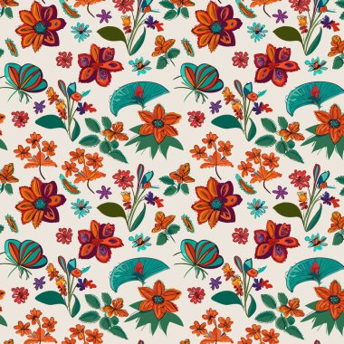 Desen sanat tasarımı. Yapraklı çiçek deseni. Çiçek buketleri. Çiçek kompozisyonları. Çiçek deseni