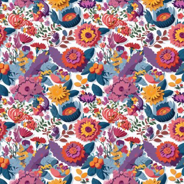 Yapraklı çiçek deseni. Çiçek buketleri çiçek kompozisyonları. Çiçek deseni